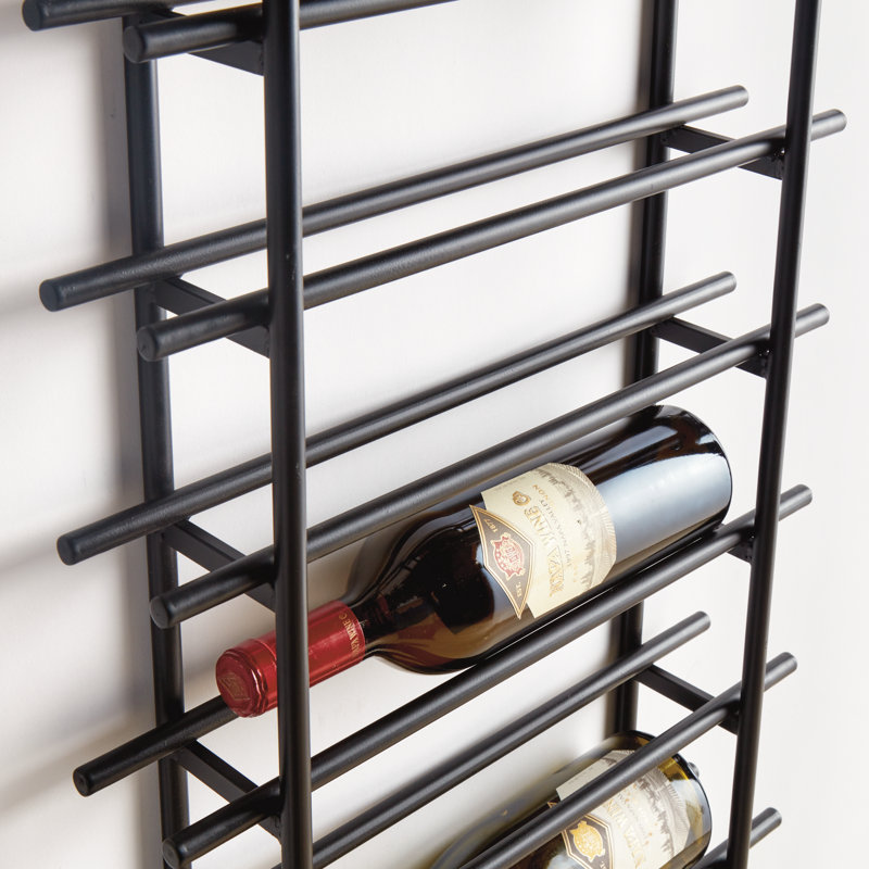 Support à vin mural rond en métal pour 12 bouteilles Cave, H 53,5 po x l 17,75 po x P 4,25 po