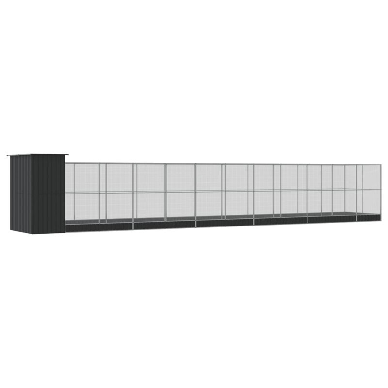  Aviary Silver Galvanized Steel 489.8 X 79.9 X 85.0 In Locks, 85" H x 489.8" W x 79.9" D