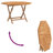 vidaXL Folding Dining Table Octagon Patio Table Solid Teak Wood Brown for 4 People with Umbrella Hole Compact Design for Garden and Patio 43.3"x43.3"x29.5"