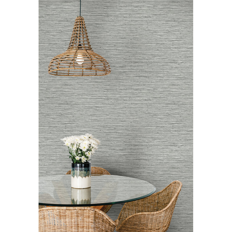Rouleau de papier peint L 27 pi x l 27 po Anglea, Demi-lune grise