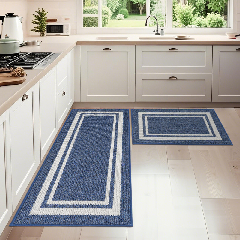 Caylon Machine-washable Anti-Fatigue Mat, Blue, Rectangle 60cm x 90cm + 60cm x 150cm