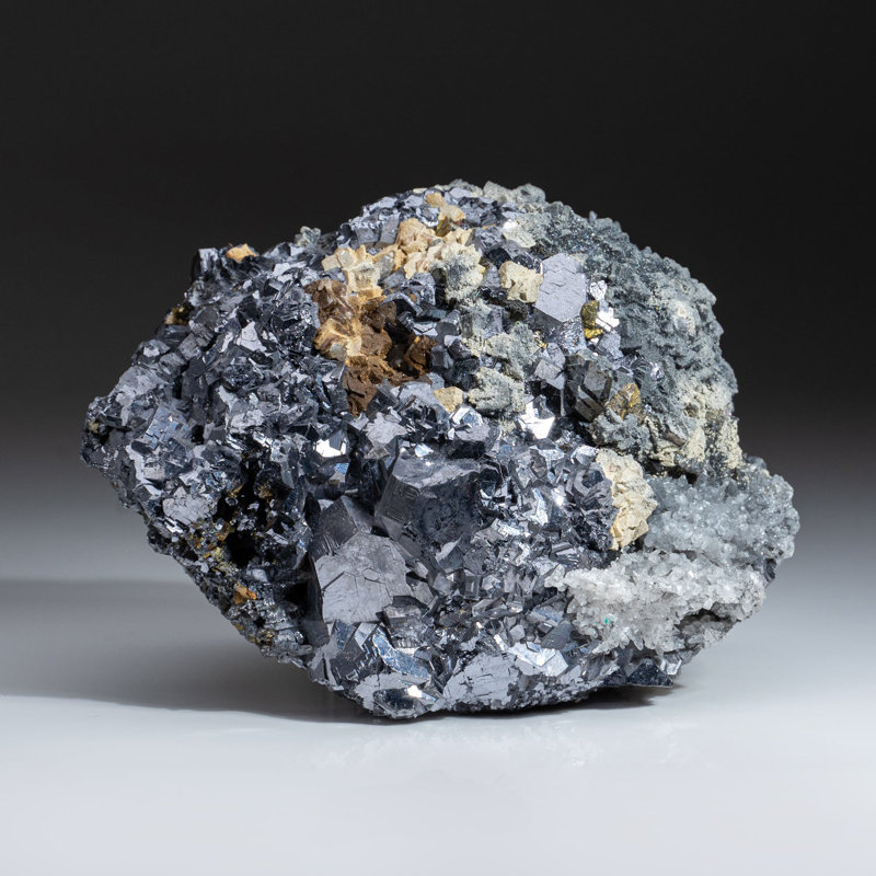 Galena With Quartz From Huanzala Mine, Huallanca District, Huanuco Department, Peru