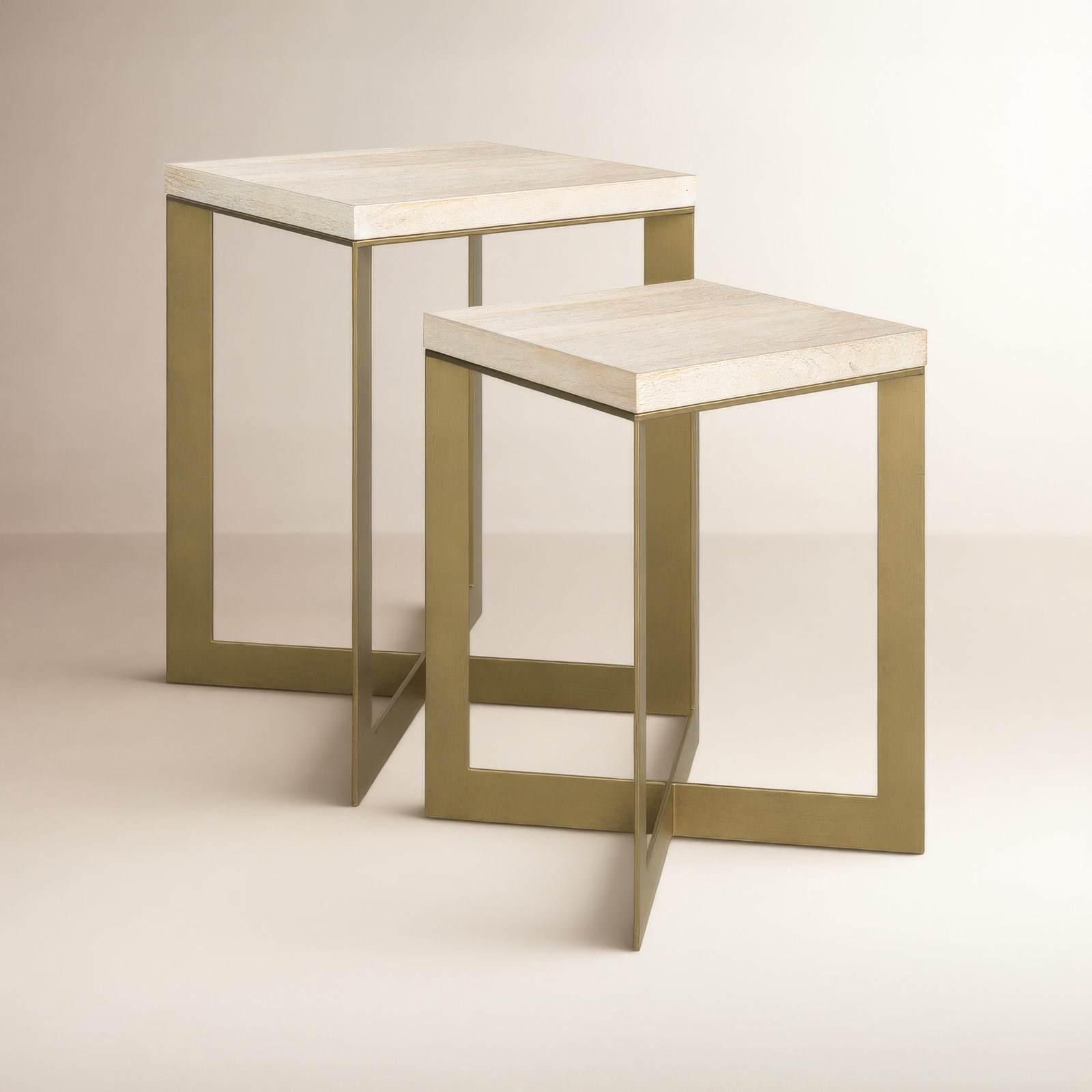 Tulane Solid Wood End Table, Antiqued/Light Brown