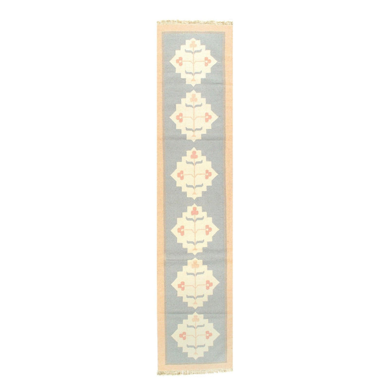 Wilby Cotton Oriental Area Rug in Gray