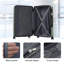 Ensemble de bagage 6 pièces, valise rigide avec double roulettes à poignée verrouillable, étui à cosmétiques 14 po, bagage 20/24/28 po avec sac de voyage et trousse de toilette-128920208
