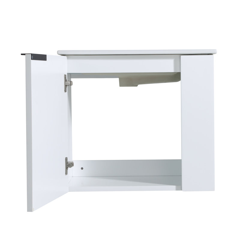 Ensemble de meuble-lavabo simple 22 po avec plateau en céramique Didio, Blanc