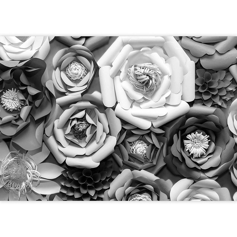 Adhésif mural collage fleur rose, L 100 po x l 144 po