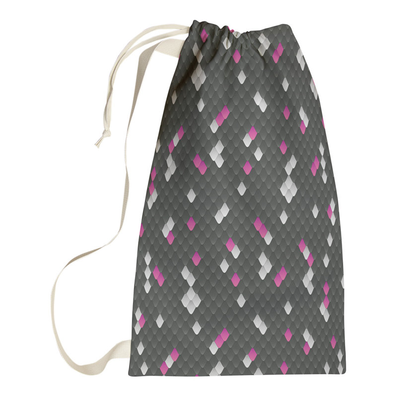 Sac à linge à échelles serpent Mcguigan, Petit (H 29 po x l 18 po x P 1,5 po), Noir / Rose