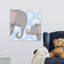 «Elephant Mommy and Baby on Blue», impression-26547956-49378390