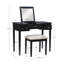 Coiffeuse à plateau avec miroir rabattable, 2 tiroirs et tabouret à motif de papillons 36 po Fidelmar-24748879