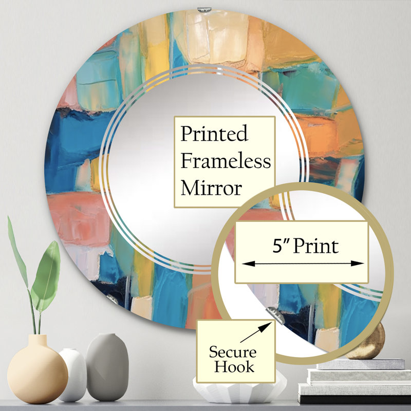 Capullo - Miroir mural moderne rond, 24 po x 24 po
