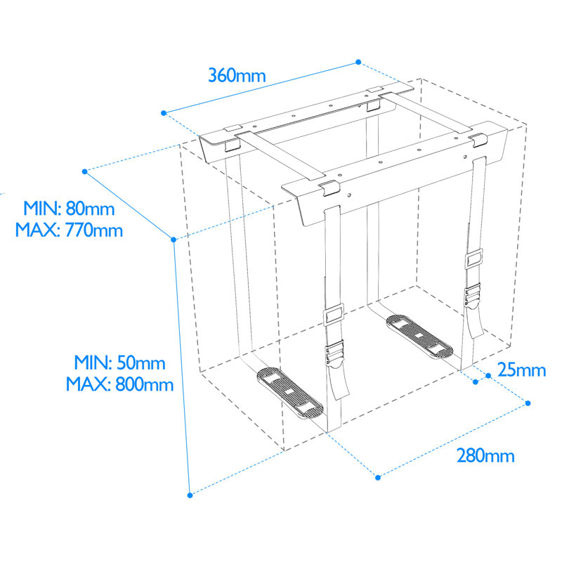 PC CPU Strap 36 cm x 4.5 cm Desk Privacy Panel