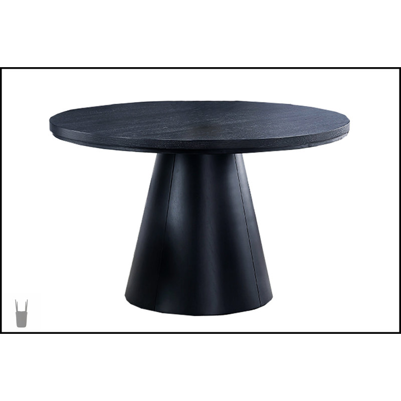 Ensemble de salle à manger moderne 5 pièces avec table ronde et chaises en tissu moelleux, parfait pour les petits espaces et le confort élégant