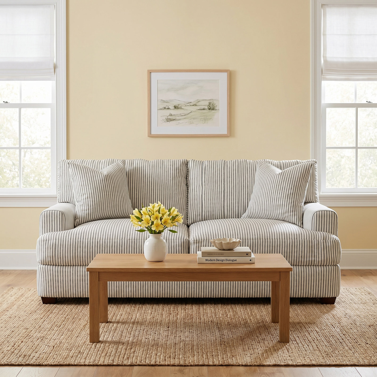Emilio 65'' Upholstered Loveseat, Classic Bleach White