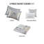 Housse de couette 5 pièces en coton gris pour grand lit avec taie décorative brodée pour coussins à volants-124311860