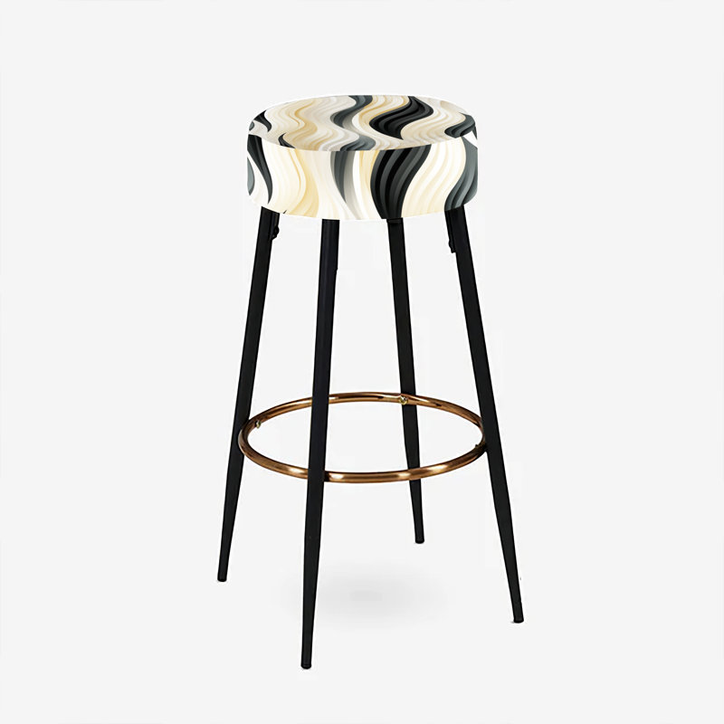 Ensemble de 2 tabourets de bar blanc et noir Minimalist Elegance III