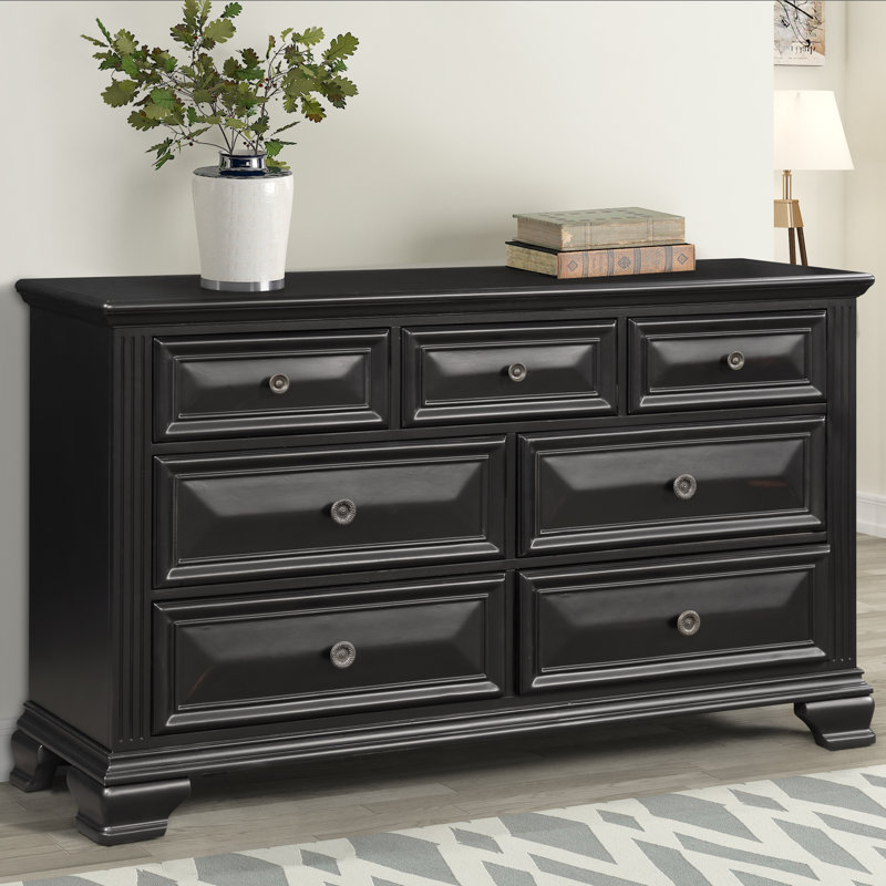Oyler 64'' W 7 - Drawer Dresser, Vintage Black