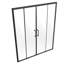 Porte de douche semi-sans cadre, l 57,8-59 po x H 70 po, porte coulissante double en verre trempé transparent de 1/4 po (6 mm), imperméable et incassable avec quincaillerie en acier inoxydable, noir mat-117125177