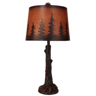 Battery Powered Live Edge Wood Table Lamp Loon Peak Base Color: Hickory Brown