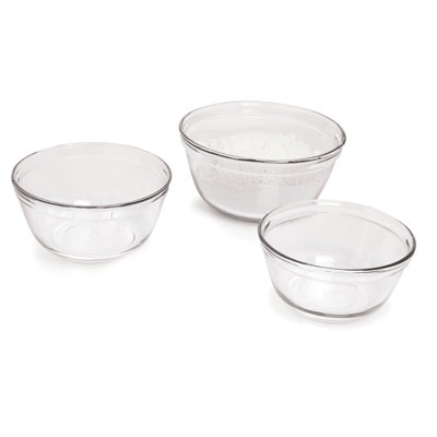 Alta Glass Stainless Steel Piece Nesting Nested Mixing Bowl Set