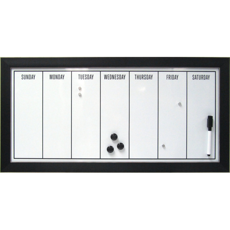 Tableau d’effacement magnétique calendrier hebdomadaire