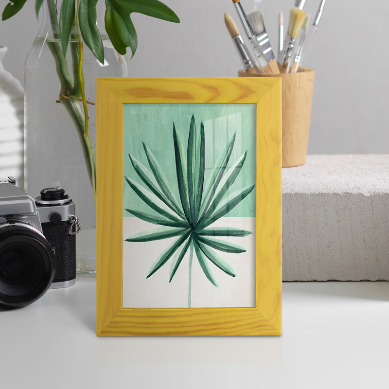 Verging Palm IV - Impression encadrée avec verre, H 6 po x l 4 po x P 1 po, Jaune