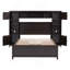 Lit double en bois avec armoire et tablette tout-en-un, espresso