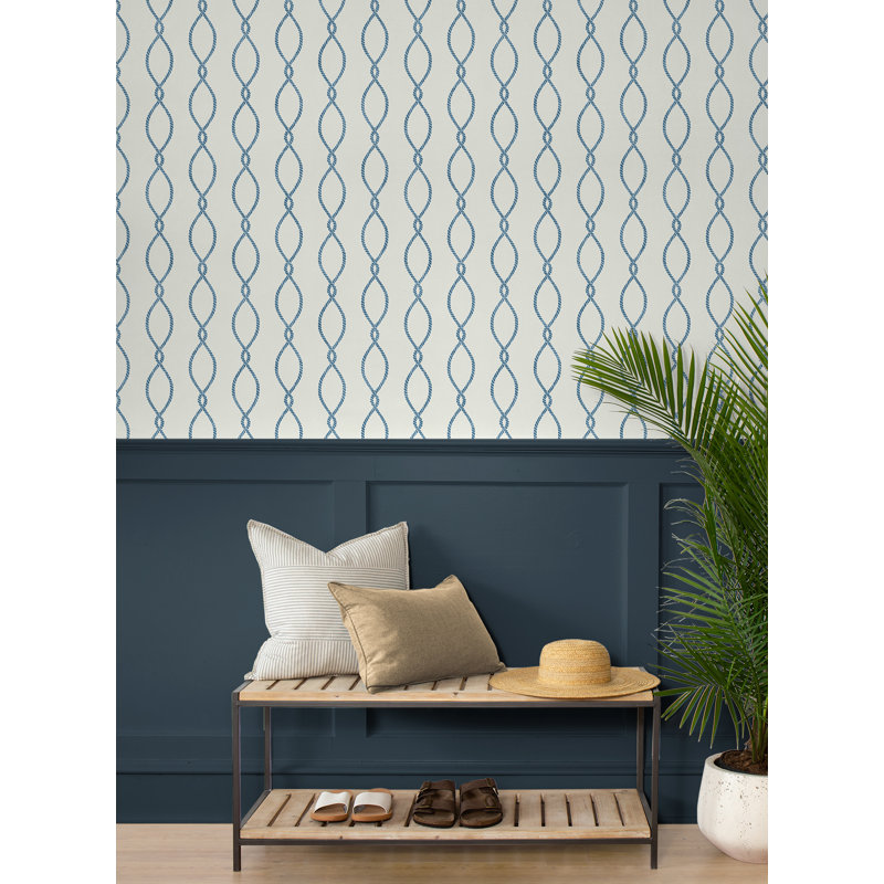 Papier peint géométrique Wardner, Bleu côtier