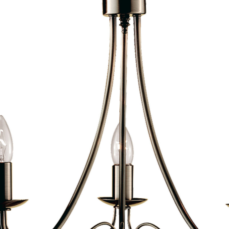 Lustre 3 lumières de style bougie Arness, Laiton antique
