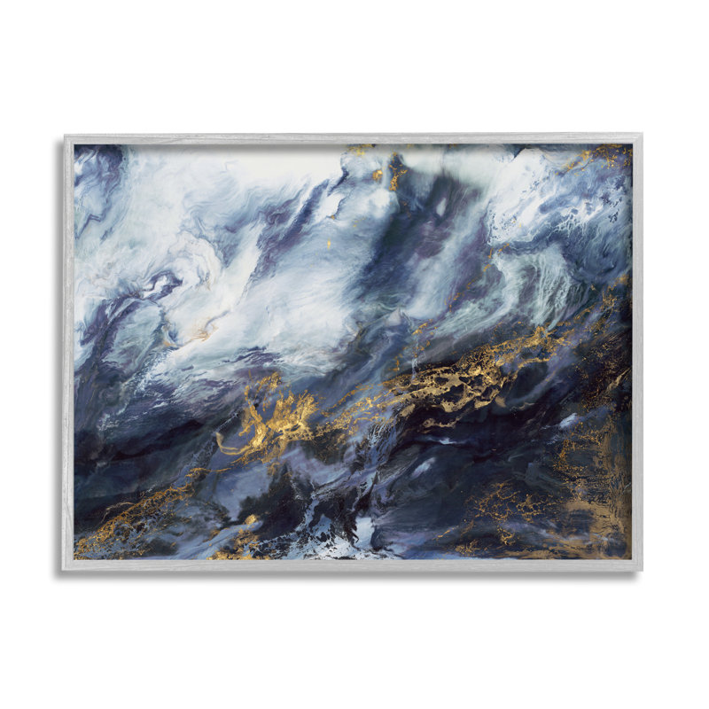 «Busy Blue Ocean Water Abstraction Chaotic Wave» par Corrie Lavelle - Peinture, H 16 po x l 20 po x P 1,5 po