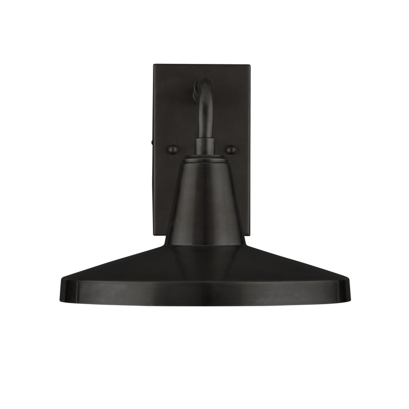 Mariner 1 - Light Outdoor Armed Sconce, Satin Black