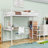 Metal Loft Bed With LED Lighting, Built-In Desk,Staircase, And Wardrobe-502998907-502998910