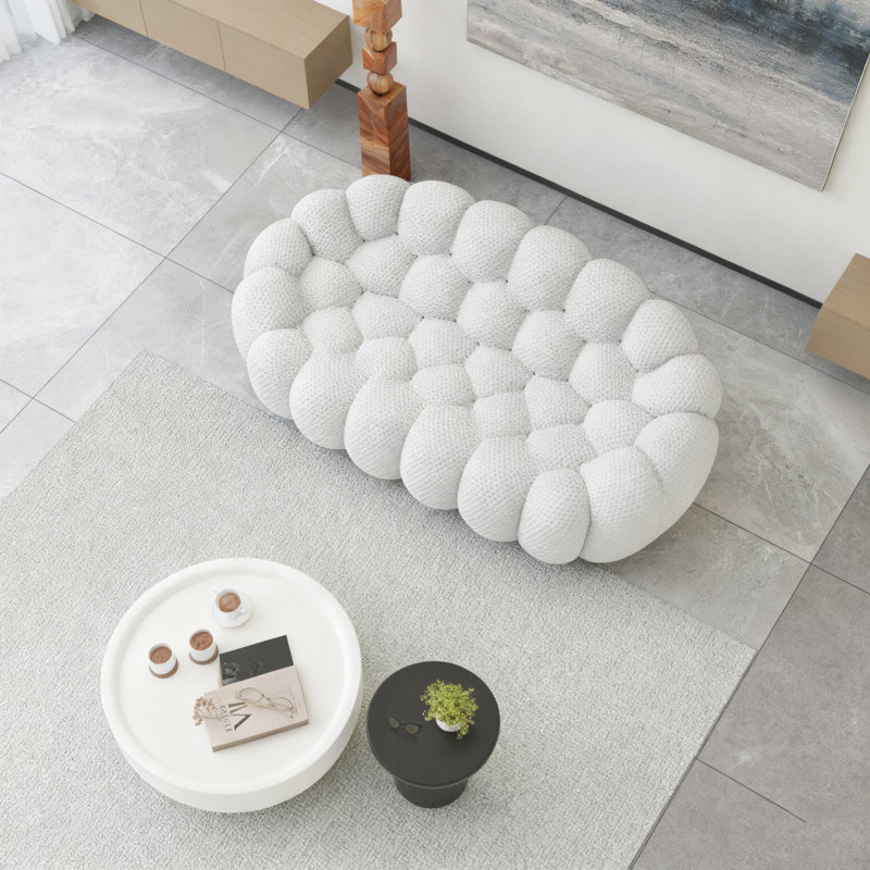 Causeuse modulaire gris clair