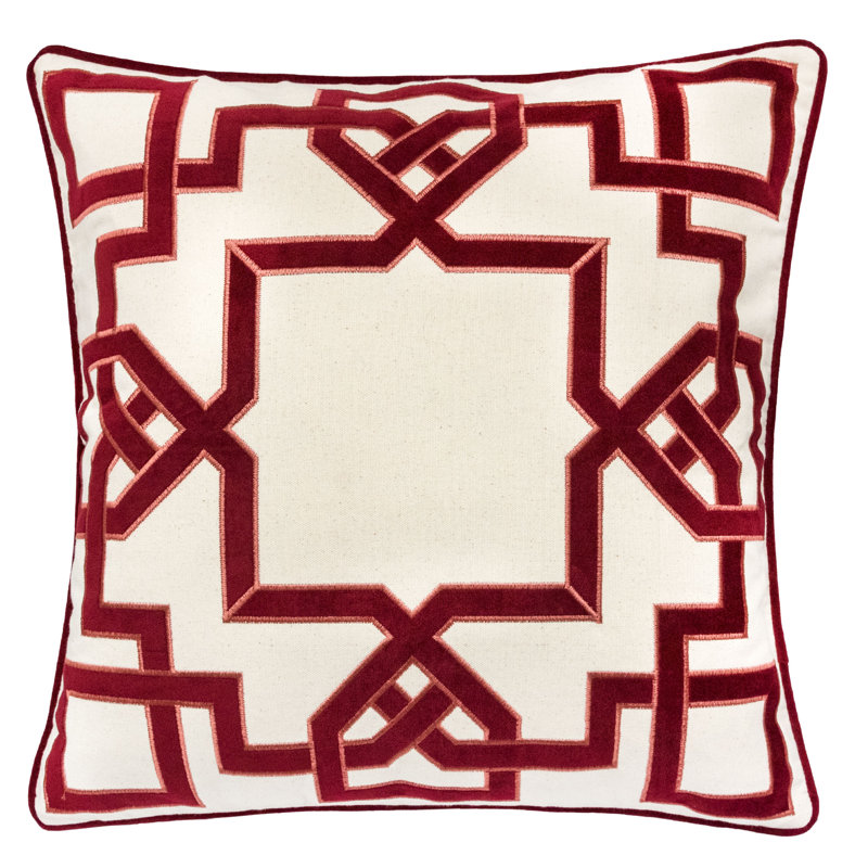 Geometric Cotton Blend Throw Pillow