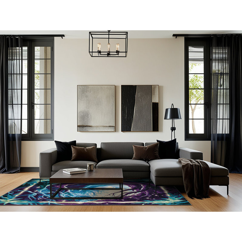 Tapis Nightfall Bloom, Rectangulaire 2 pi x 3 pi