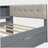 Wood Twin Size Platform Bed with Storage Shelves, Drawers, Charging Station and Upholstered Headboard, Gray-639892733-639892732