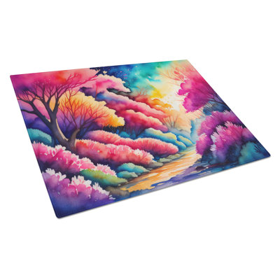 Azaleas in Color Glass Cutting Board Large