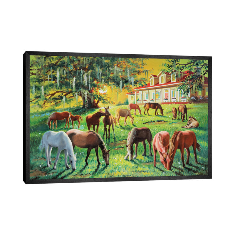 Bearded Oaks 1 Piece Wall Art on Canvas, 66.04 cm H x 45.72 cm W, Black Floater Frame