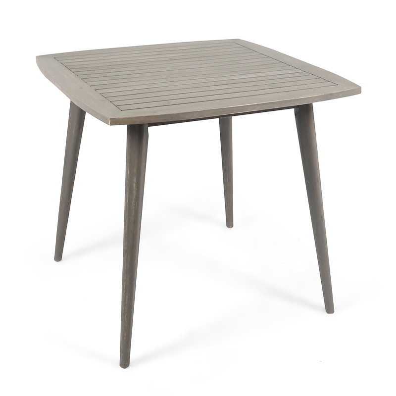 Table de salle à manger en bois massif Oxendine, gris