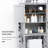Modern Over The Toilet Storage Cabinet, Double Door Bathroom Organizer with Inner Adjustable Shelf and Open Shelf, Grey