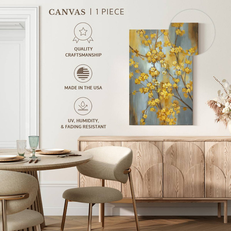 Branche de forsythia, H 24 po x l 16 po