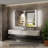 48"W Smart LED Medicine Cabinet Mirror with Lights, Anti-Fog , Night Lamp, Adjustable 5X Magnifying, USB Power Outlet and Clock-350910413-350910410