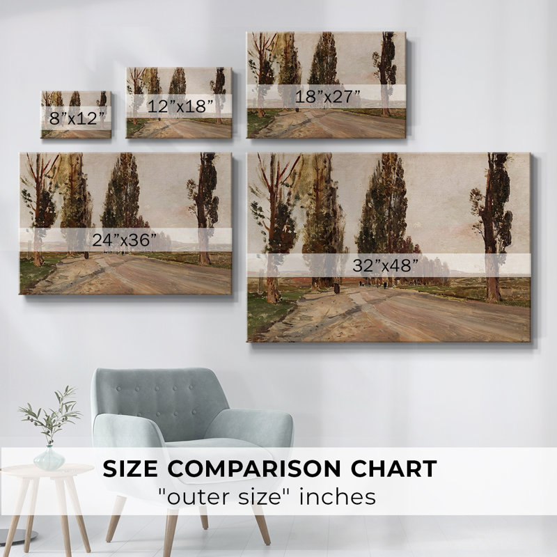 Paysage rétro - IMC encadré sur toile, H 41 po x l 61 po
