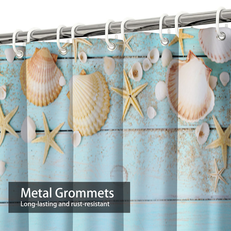Rideau de douche Summer Seashells, L 72 po x l 78 po