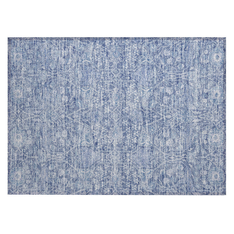 Machine Washable Indoor/Outdoor Chantille ACN1133 Denim Rug, Rectangle 1'8" x 2'6"
