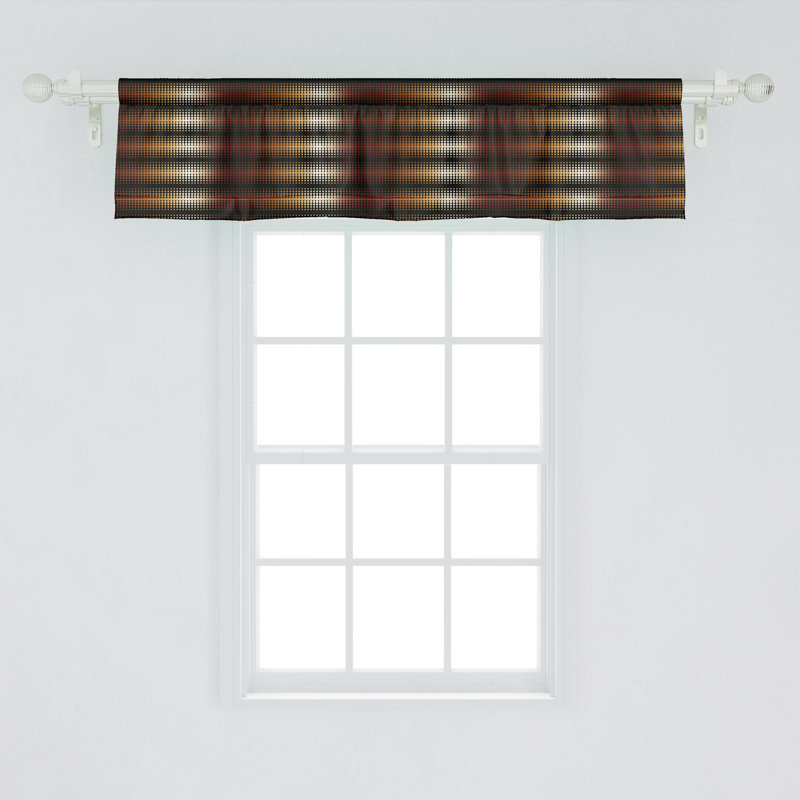 Ambesonne Abstract Valance Pack of 2 Dotted Continued Pattern  Grey Multicolor, 42" W x 12" L