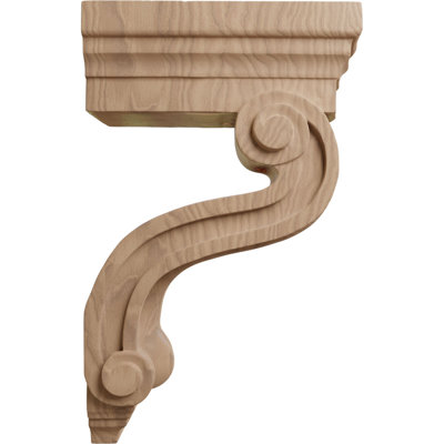 3 3/8"W x 6 1/2"D x 10 1/2"H Los Angeles Hollow Back Corbel, Mahogany