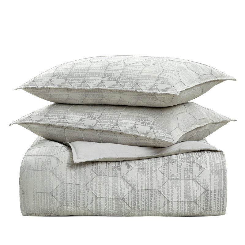Ensemble de housse de couette en jacquard texturé 3 pièces texturé avec bride