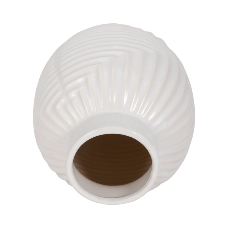 Amyris 11'' Handmade Ceramic Table Vase, White