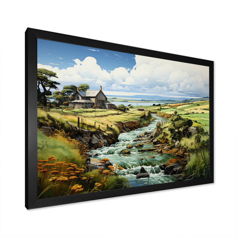 Irlande Emerald Isle This II, H 12 po x l 20 po x P 1 po, Cadre simple noir